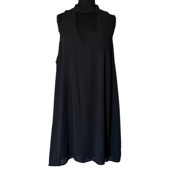 HAUTE FOX Black Sleeveless Dress Knee Length w/Keyhole Neck Women Plus Size 3X - Picture 1 of 16